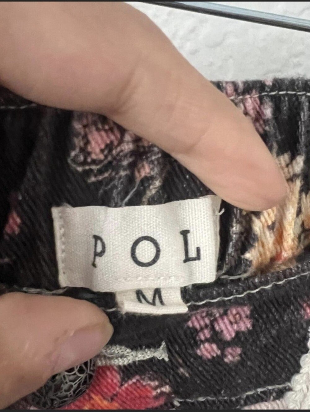 POL Black Floral Joggers with Pink & Yellow Accents - Picture 4 of 5
